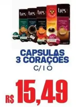 Supermercado Vitorino capsulas 3 corações oferta