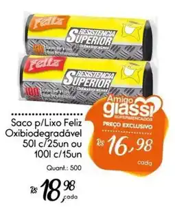 Giassi Supermercados Saco p/lixo feliz oxibiodegradavel oferta