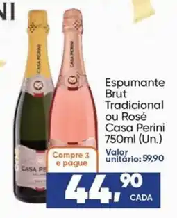 Imec Supermercados Espumante brut tradicional ou rosé casa perini oferta