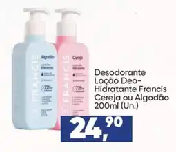 Imec Supermercados Desodorante Loção Deo-Hidratante Francis Cereja ou Algodão oferta