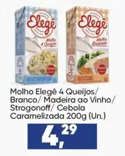 Imec Supermercados Molho elegê 4 queijos/branco/madeira ao vinho/strogonoff/cebola caramelizada oferta