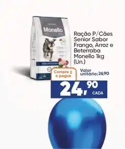 Imec Supermercados Ração P/Cães Senior Sabor Frango, Arroz e Beterraba Monello oferta