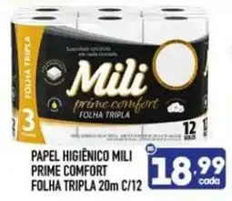 Supermercados Avenida papel higiênico mili prime comfort folha tripla oferta