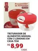 Assaí Atacadista Triturador de alimentos manual com 3 laminas em casa tem oferta