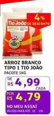 Assaí Atacadista Tio joão - arroz branco oferta
