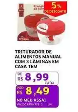 Assaí Atacadista Tem - triturador de alimentos manual com 3 laminas em casa oferta