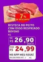Assaí Atacadista Bovino - bisteca do peito com osso resfriado bovino oferta