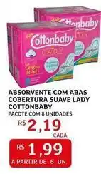 Assaí Atacadista Cottonbaby - absorvente com abas cobertura suave lady oferta