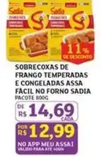 Assaí Atacadista Sadia - sobrecoxas de frango temperadas e congeladas assa fácil no forno oferta