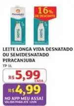 Assaí Atacadista Piracanjuba - leite longa vida desnatado ou semidesnatado oferta