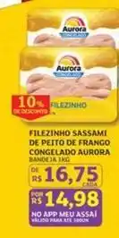 Assaí Atacadista Aurora - filezinho sassami de peito de frango congelado oferta