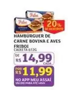 Assaí Atacadista Friboi - hambúrguer de carne bovina e aves oferta