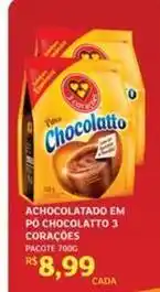 Assaí Atacadista 3 corações - achocolatado em pó chocolatto oferta