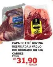 Bovina - capa de filé bovina resfriada a vácuo boi dourado ou big carnes