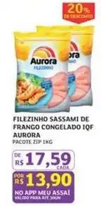 Assaí Atacadista Aurora - filezinho sassami de frango congelado iqf oferta