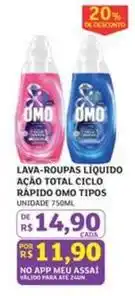 Assaí Atacadista Omo - lava-roupas liquido acão total oferta