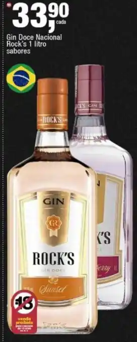Gin doce nacional rock's 1 litro sabores