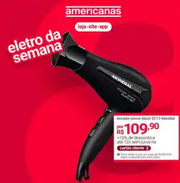 Lojas Americanas secador power black sc13 mondial oferta