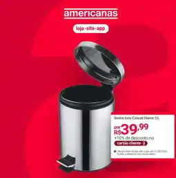 Lojas Americanas Lixeira inox casual home oferta