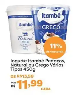Mercadinhos São Luiz logurte itambé pedaços, natural ou grego vários tipos oferta