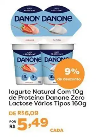 Iogurte natural com 10g de proteína danone zero lactose vários tipos
