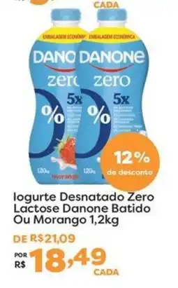 Mercadinhos São Luiz Iogurte desnatado zero lactose danone batido ou morango oferta