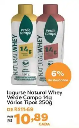 Mercadinhos São Luiz logurte natural whey verde campo 14g oferta