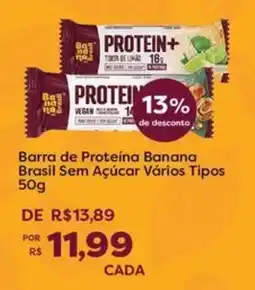 Mercadinhos São Luiz Barra de Proteína Banana Brasil Sem Açúcar Vários Tipos oferta