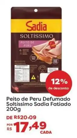 Mercadinhos São Luiz Peito de Peru Defumado Soltíssimo Sadia Fatiado oferta