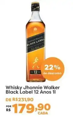 Mercadinhos São Luiz Whisky Jhonnie Walker Black Label 12 Anos 1l oferta