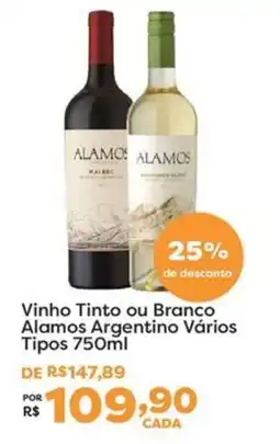 Mercadinhos São Luiz Vinho Tinto ou Branco Alamos Argentino Vários Tipos oferta