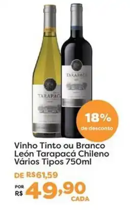 Mercadinhos São Luiz Vinho Tinto ou Branco León Tarapacá Chileno Vários Tipos oferta