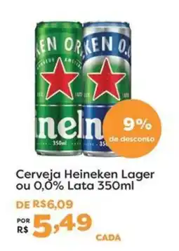 Mercadinhos São Luiz Cerveja Heineken Lager ou 0,0% Lata 350ml oferta