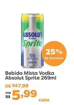 Mercadinhos São Luiz Bebida Mista Vodka Absolut Sprite oferta