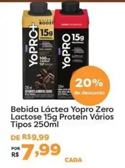 Mercadinhos São Luiz Bebida Láctea Yopro Zero Lactose 15g Protein Vários Tipos oferta