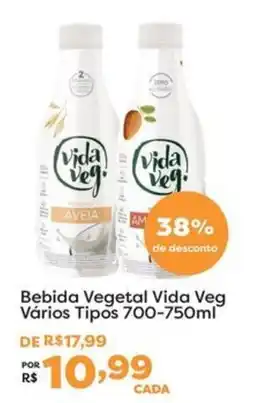 Mercadinhos São Luiz Bebida Vegetal Vida Veg Vários Tipos oferta