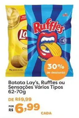 Mercadinhos São Luiz batata lay's, ruffles ou sensações vários tipos oferta