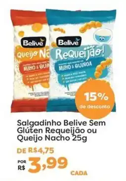 Mercadinhos São Luiz Salgadinho Belive Sem Glúten Requeijão ou Queijo Nacho oferta