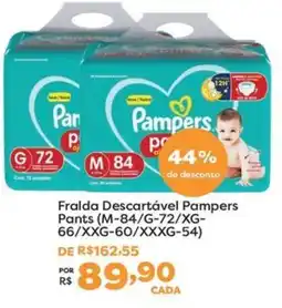 Mercadinhos São Luiz Frada Descartável Pampers Pants oferta