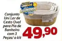 Confiança Supermercados Conjunto Uni Lar de Cesto Oval para Pia de Banheiro oferta
