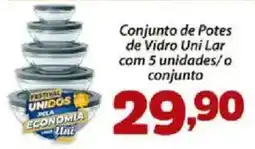Confiança Supermercados Conjunto de Potes de Vidro Uni Lar oferta