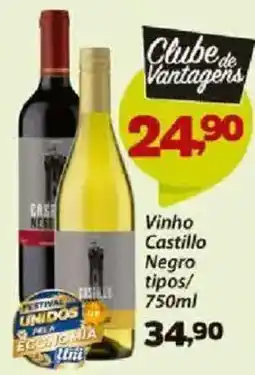 Confiança Supermercados Vinho Castillo Negro tipos oferta