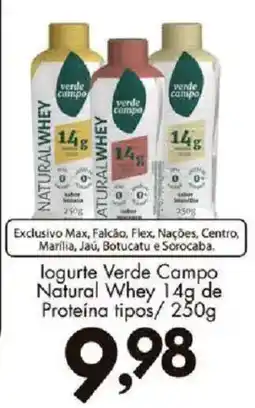Confiança Supermercados Iogurte verde campo natural whey 14g de proteína tipos oferta