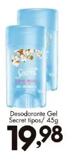 Confiança Supermercados Desodorante gel secret tipos oferta
