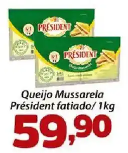 Confiança Supermercados Queijo Mussarela Président fatiado oferta