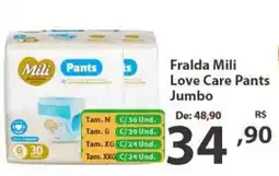 Del Moro Supermercados Fralda mili love care pants jumbo oferta