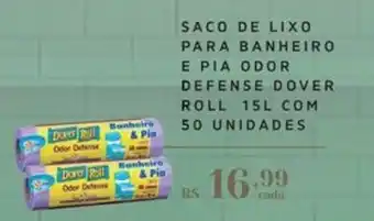 Saco de lixo para banheiro e pia odor defense dover roll