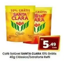 Rede Mais Supermercados Café Solúvel SANTA CLARA 10% Grátis oferta