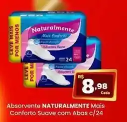 Rede Mais Supermercados Absorvente naturalmente mais conforto suave com abas oferta