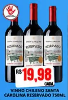 Supermercado Porecatu vinho chileno santa carolina reservado oferta
